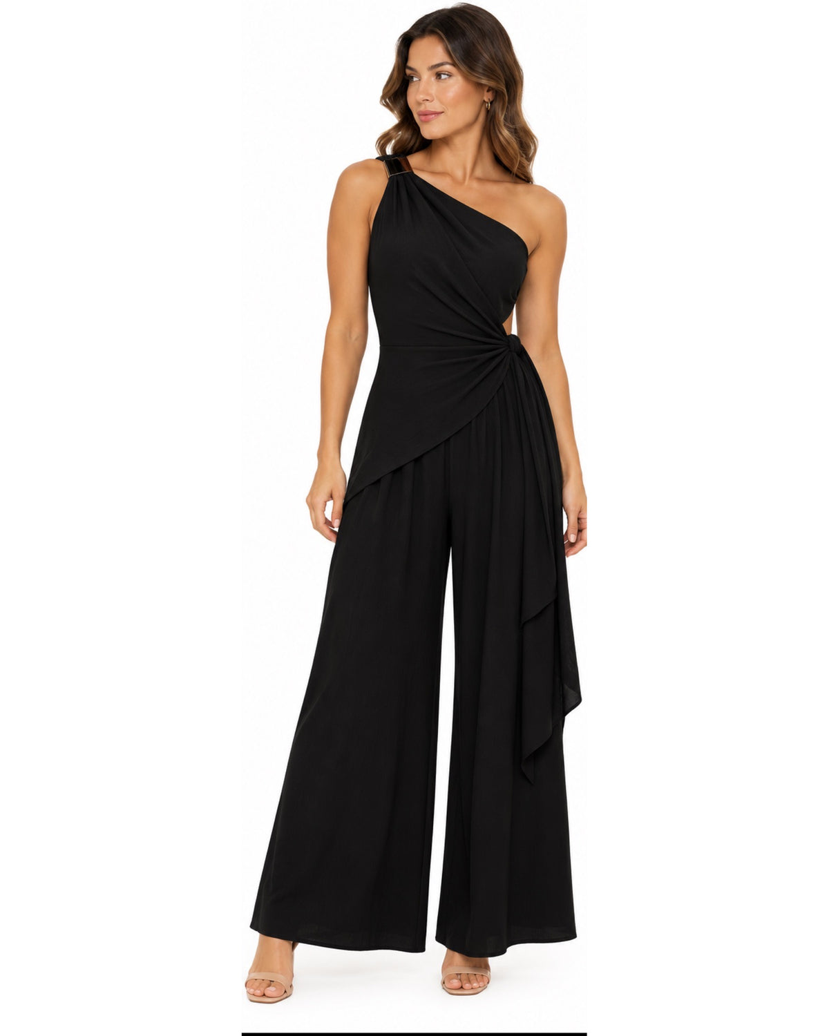 The Sienna One Shoulder Two Piece Set – Blac