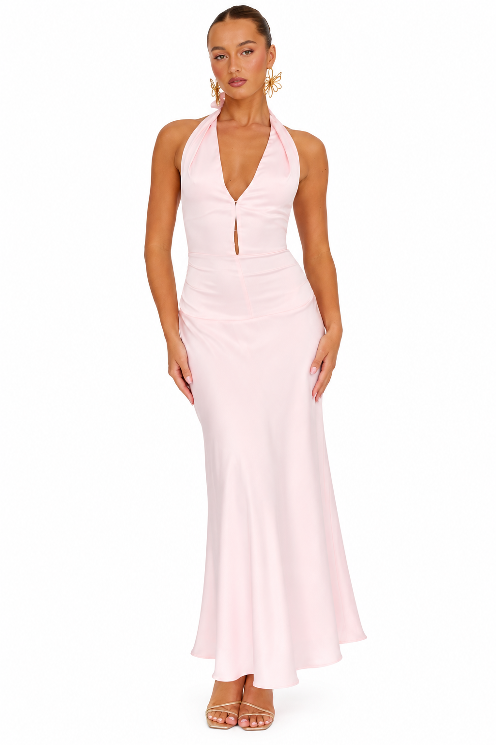 Elodie Halter Maxi Dress | Blush Pink