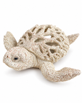 Decorative Sea Turtle Sculpture – White Coral Finish | 24cm