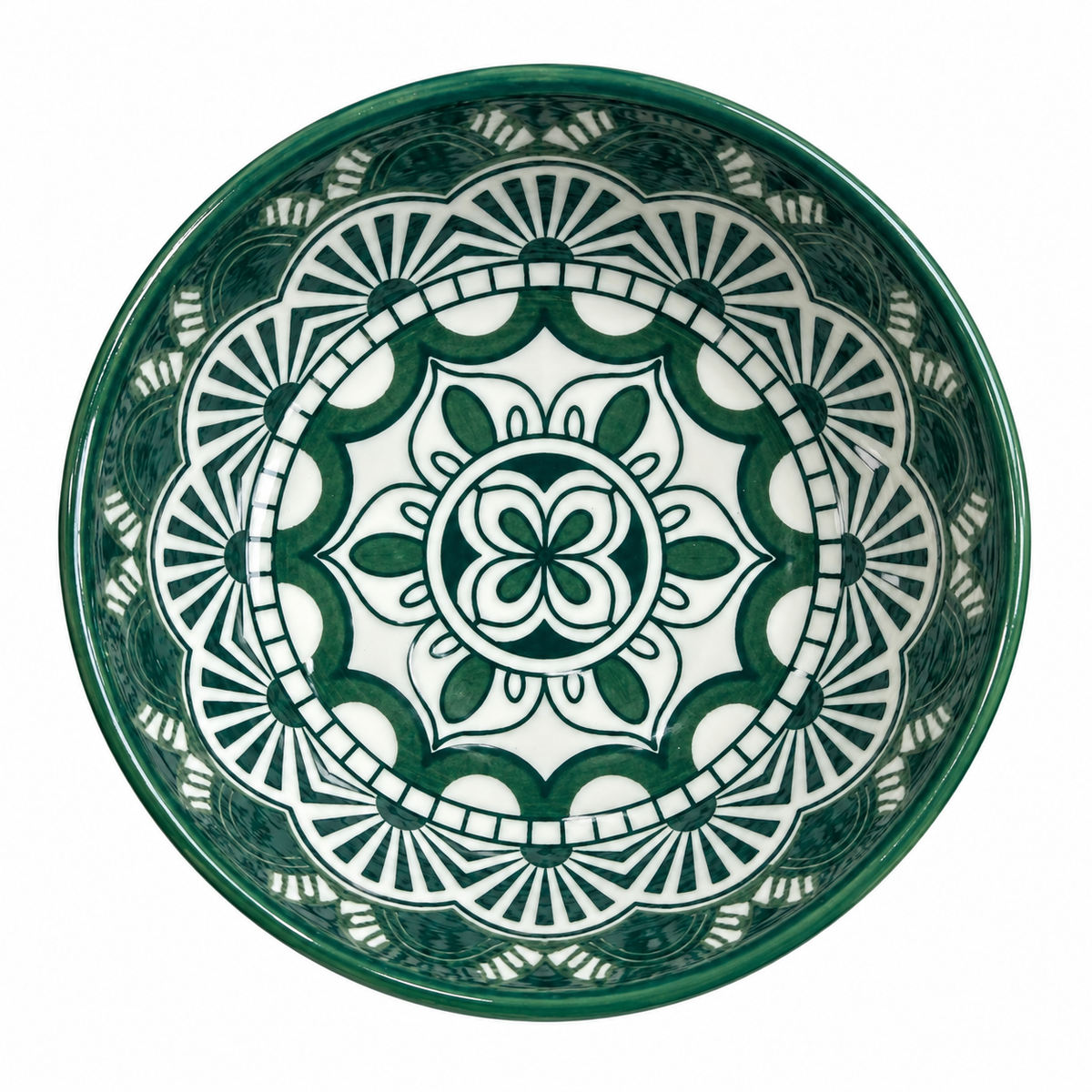 Emerald Oasis Mandala Decorative Bowl