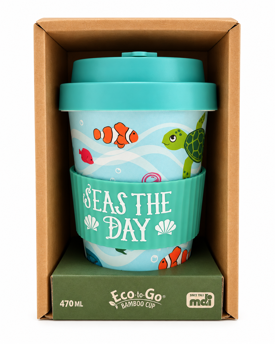Eco-to-Go Bamboo Reusable Cup – Under the Sea | 470ml