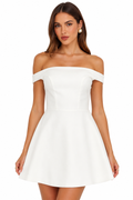 The Isabelle Off-Shoulder Mini Dress – Ivory