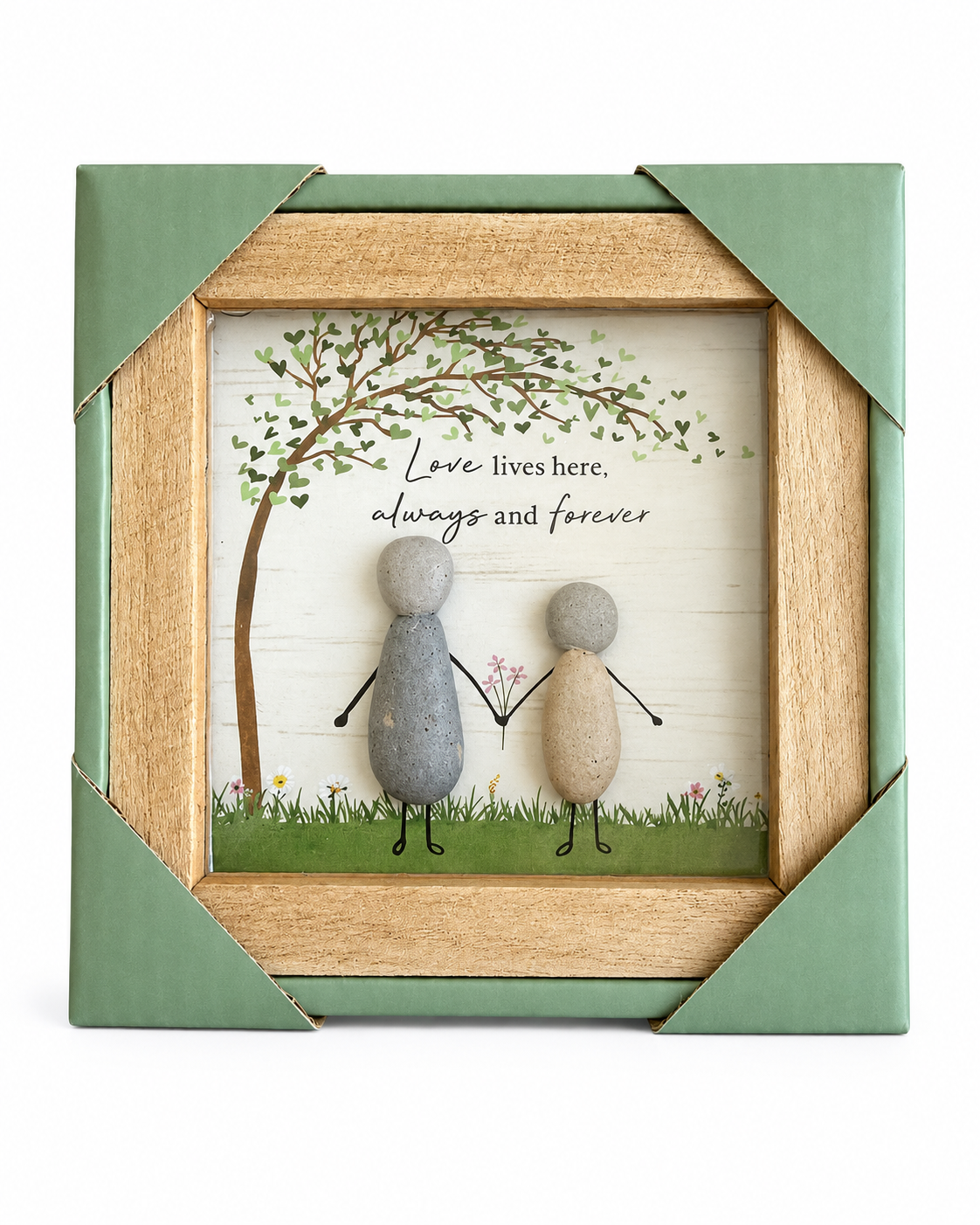 Love Lives Here – Framed Pebble Art