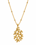CORAL BRANCH PENDANT NECKLACE | 18K GOLD PLATED