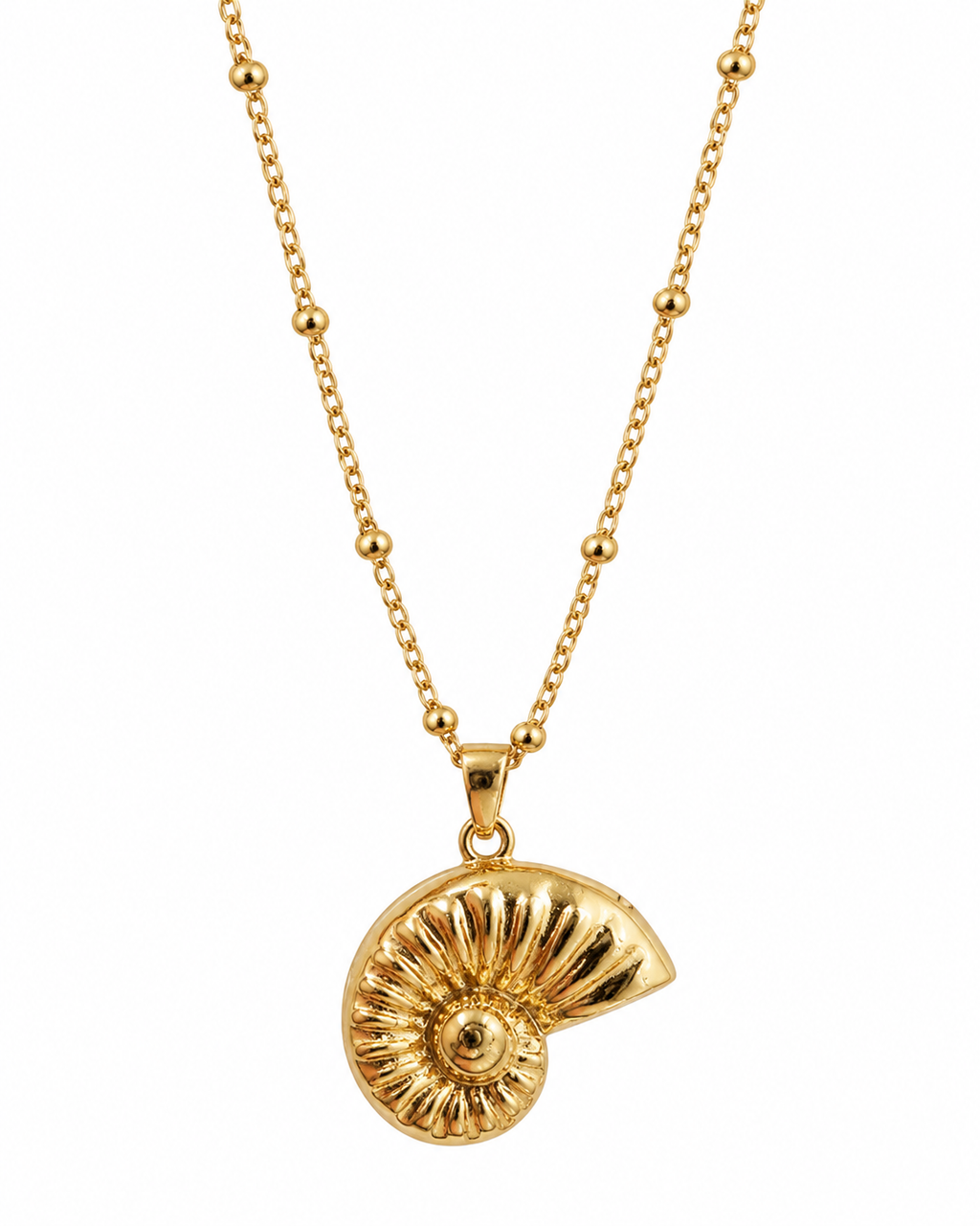 NAUTILUS SHELL PENDANT NECKLACE | 18K GOLD PLATED