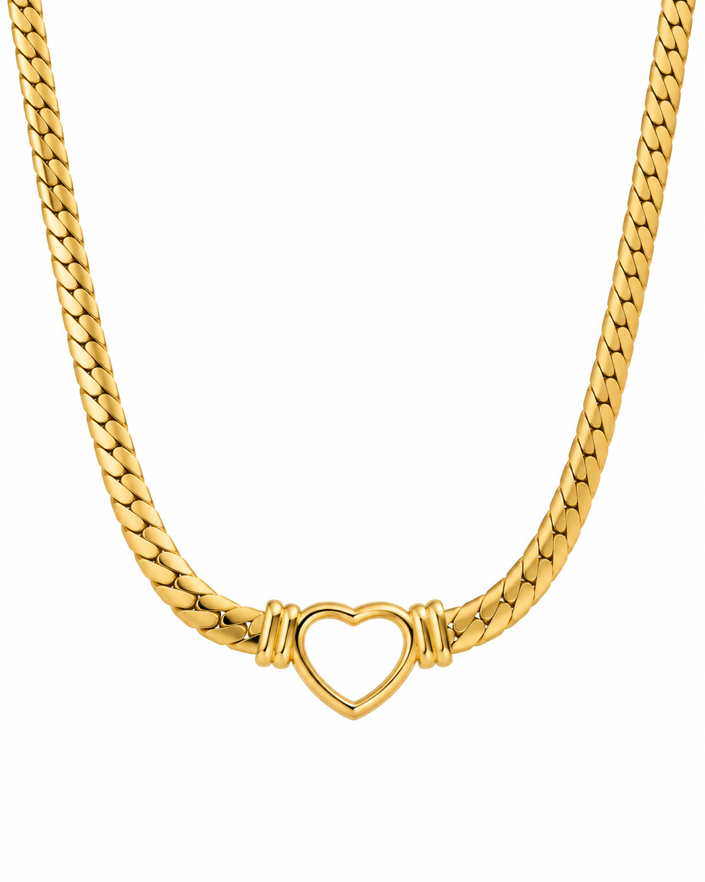 Amore Heart Chain Necklace | 18K Gold Plated