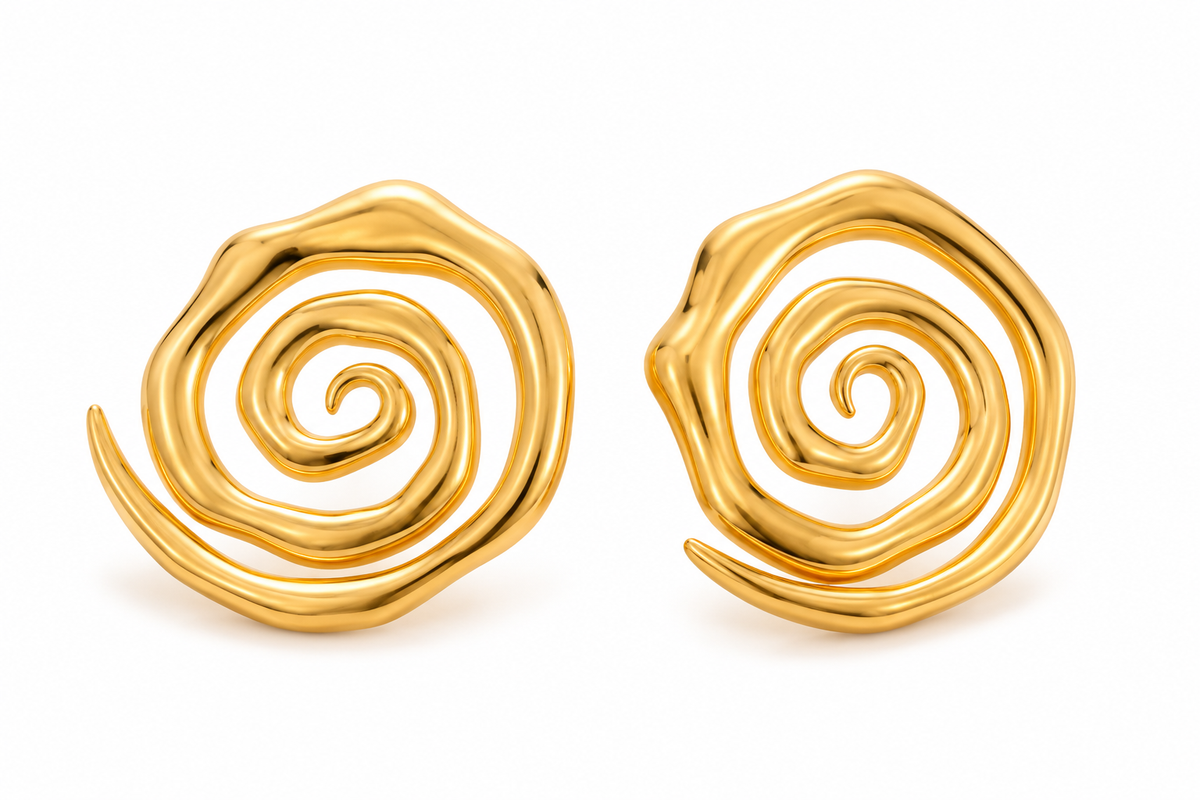The Solana Gold Spiral Earrings