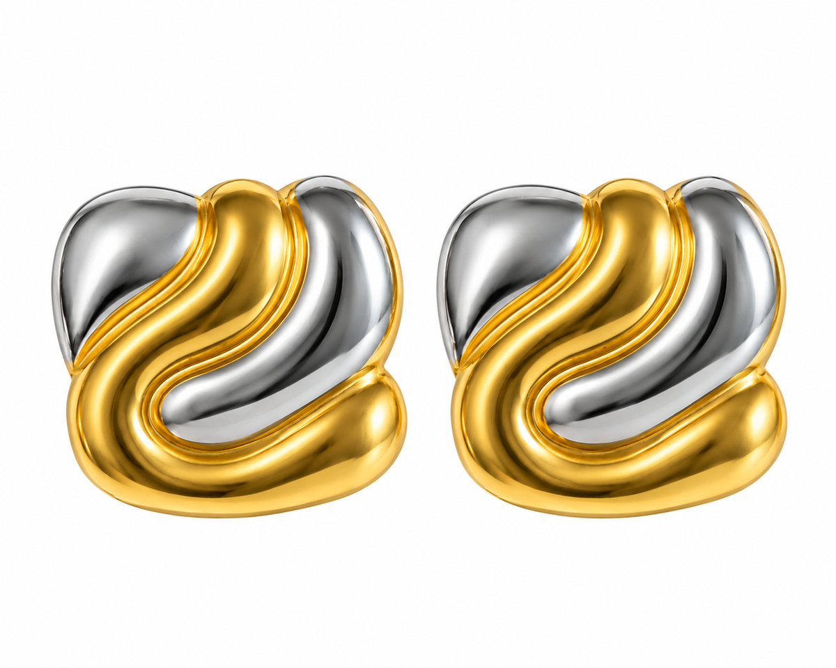 The Aurelia Two-Tone Statement Earrings