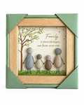 Family Is Where Life Begins – Framed Pebble Art