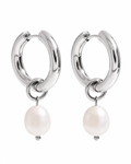 The Isla Silver Pearl Hoops