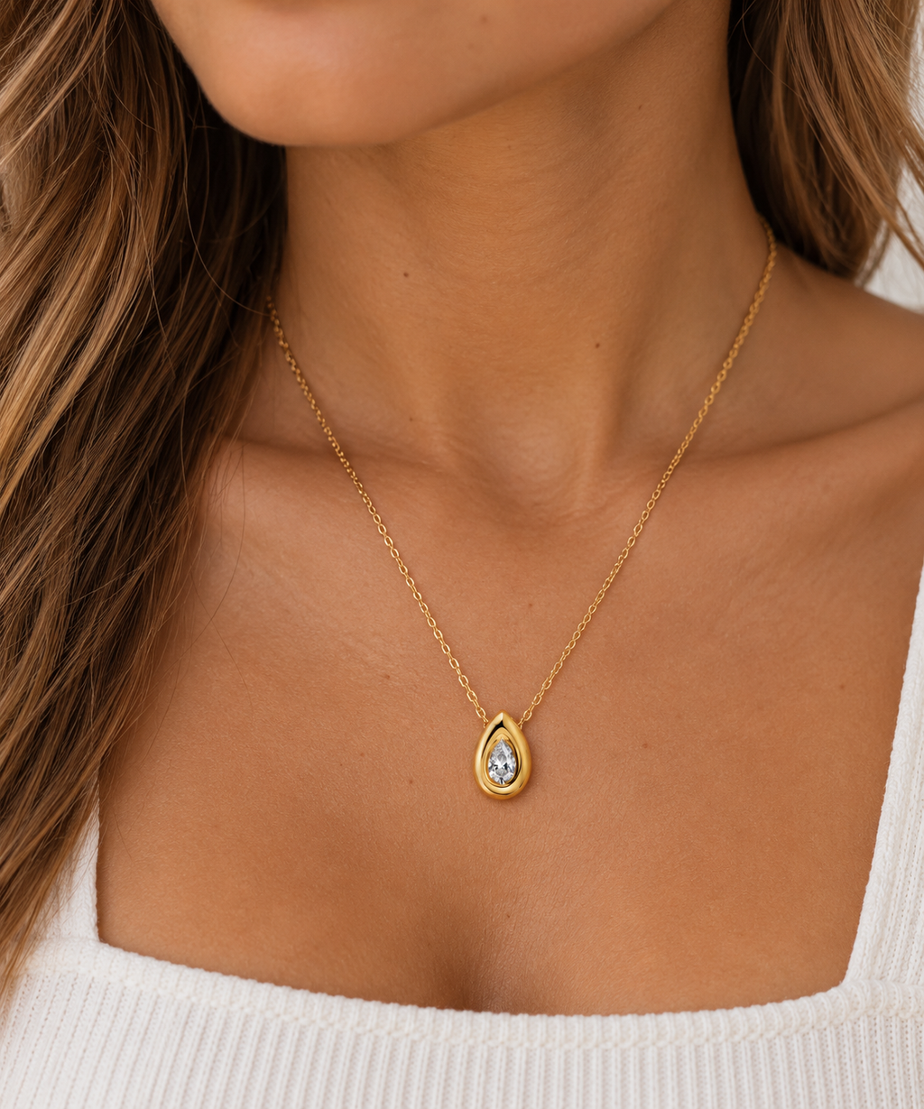 Aurelia Teardrop Necklace | 18K Gold Plated
