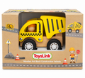 ToysLink Wooden Pull Back Construction Dump Truck – Yellow